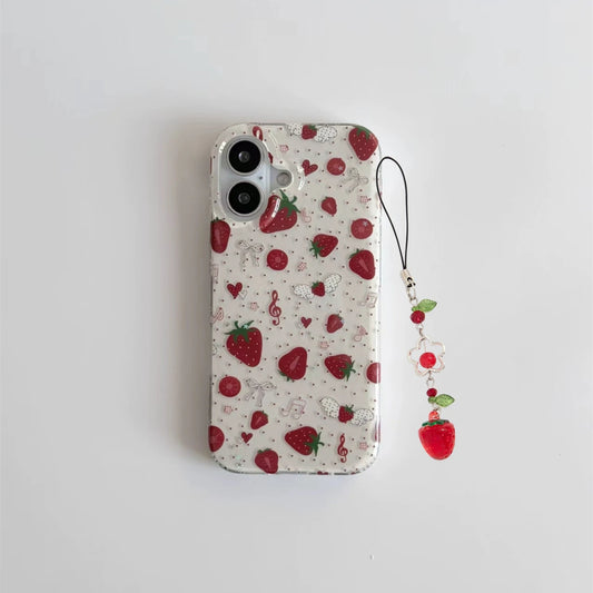 Strawberry iPhone Case (Optional Accessory Strap)