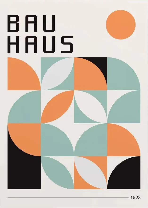 Abstract Orange Bauhaus Style Canvas Posters