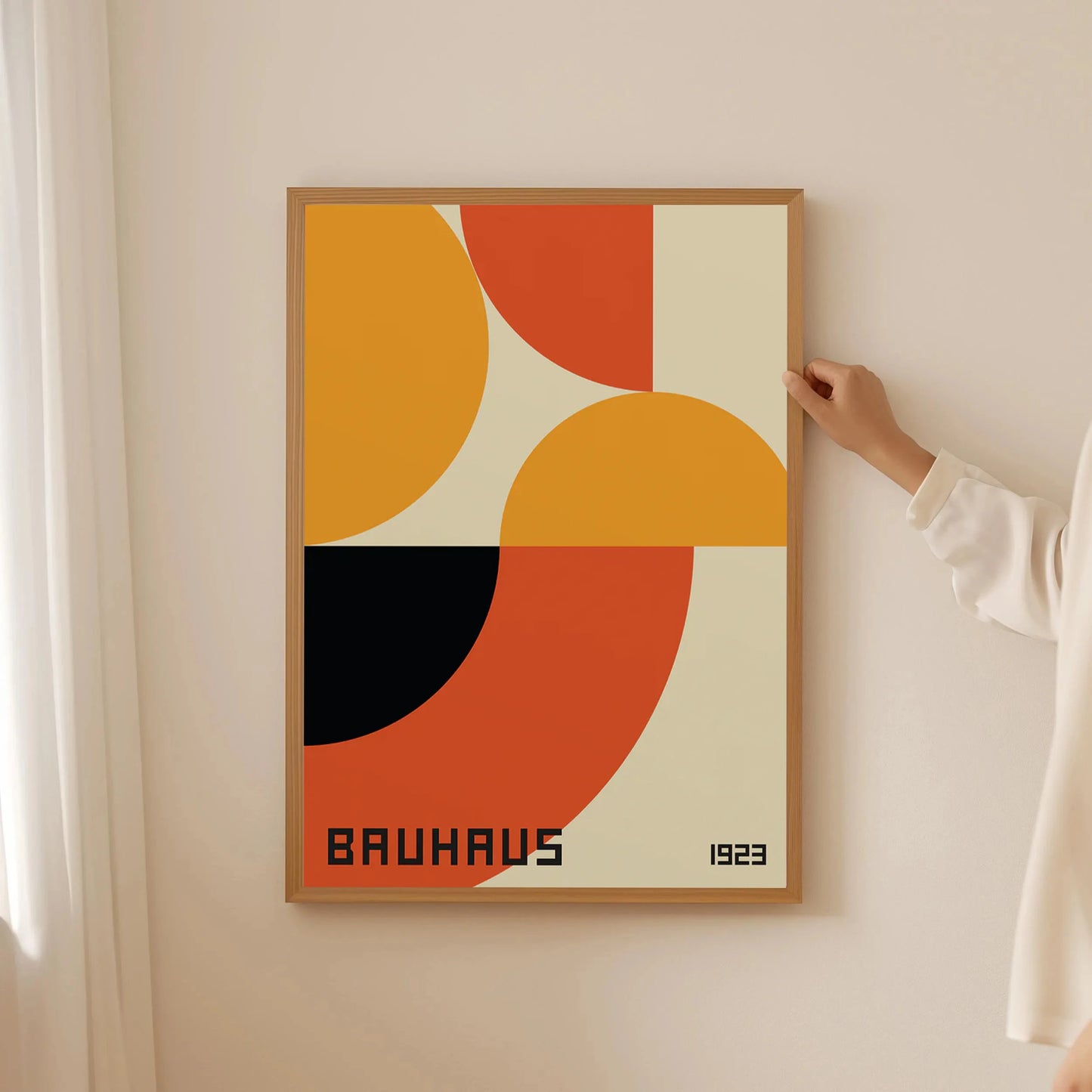 Abstract Orange Bauhaus Style Canvas Posters