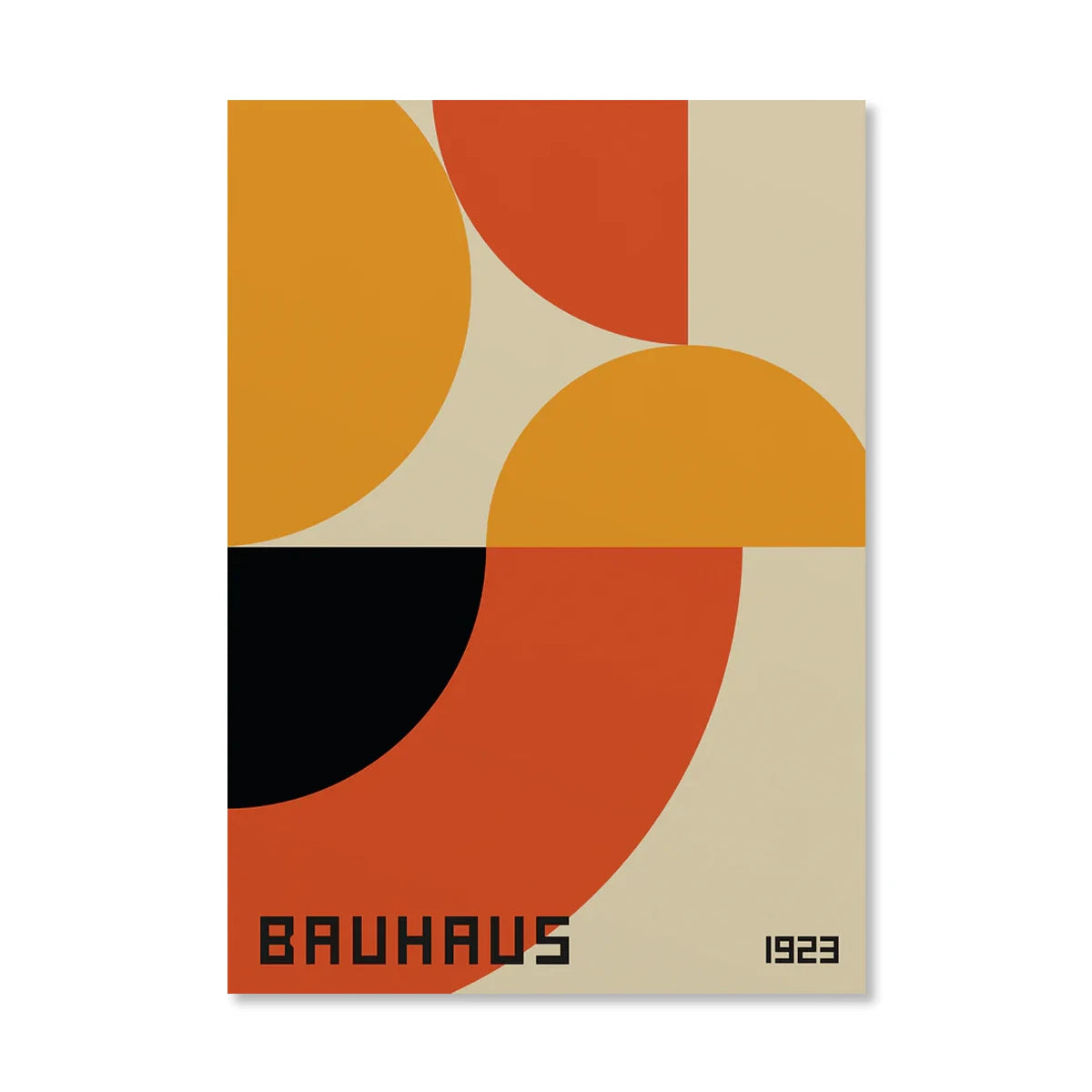Abstract Orange Bauhaus Style Canvas Posters