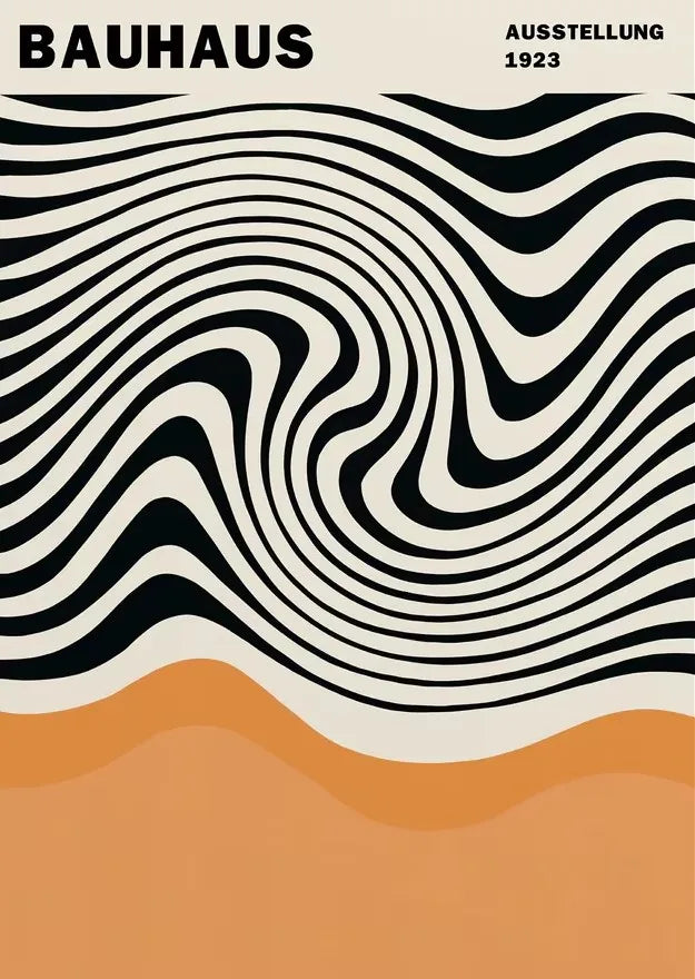 Abstract Orange Bauhaus Style Canvas Posters