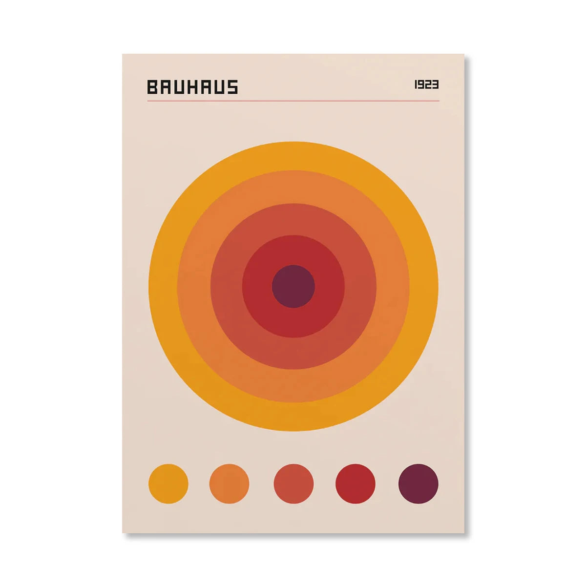 Abstract Orange Bauhaus Style Canvas Posters