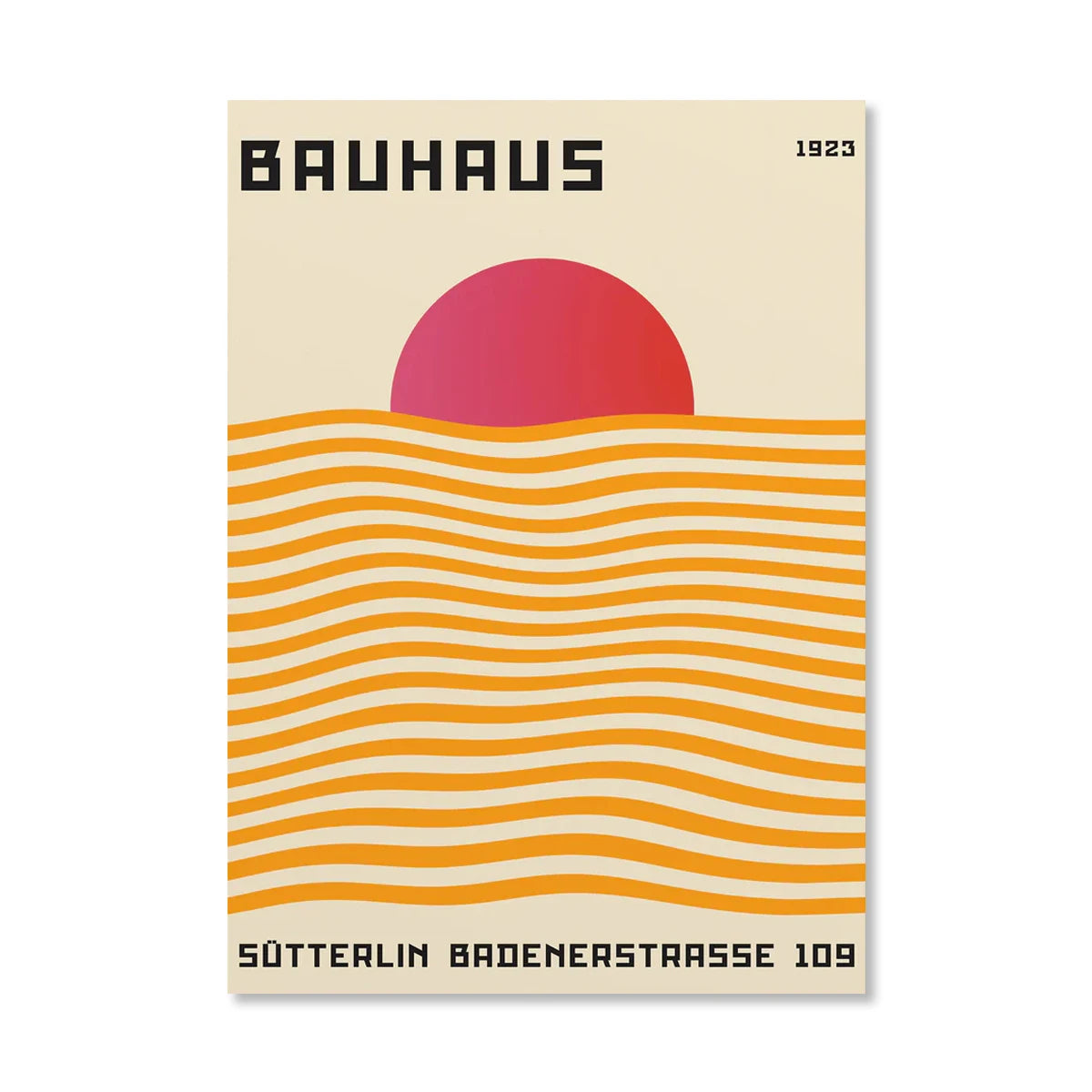 Abstract Orange Bauhaus Style Canvas Posters