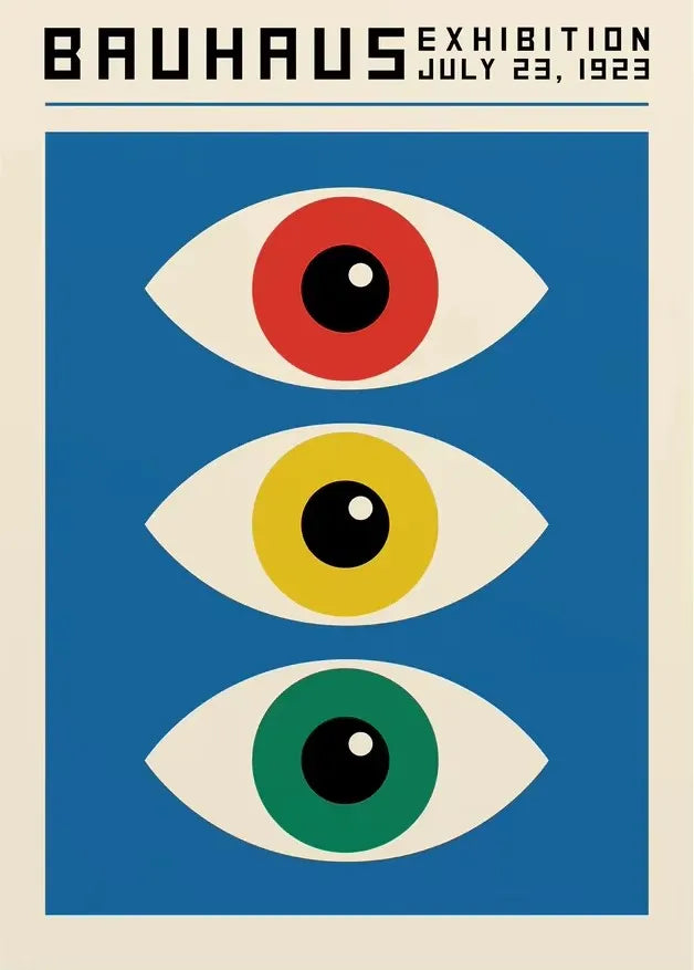 Abstract Orange Bauhaus Style Canvas Posters