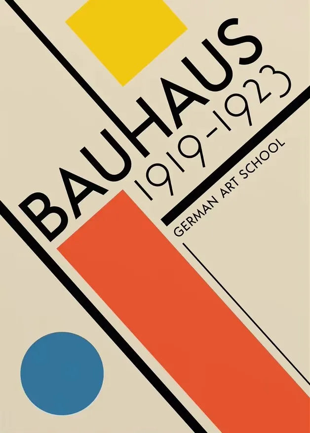 Abstract Orange Bauhaus Style Canvas Posters
