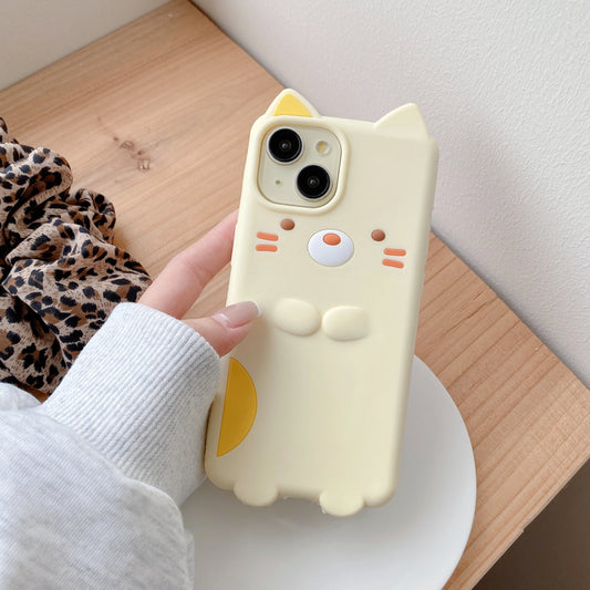 Sumikko Gurashi Cat Silicone Case For iPhone