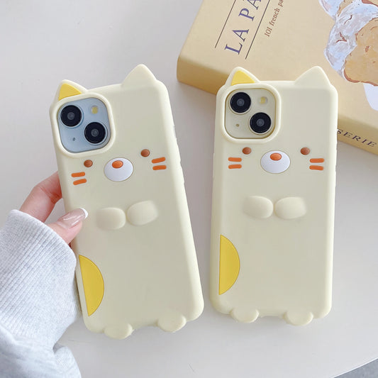 Sumikko Gurashi Cat Silicone Case For iPhone
