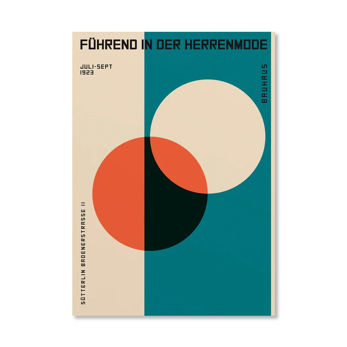 Abstract Orange Bauhaus Style Canvas Posters